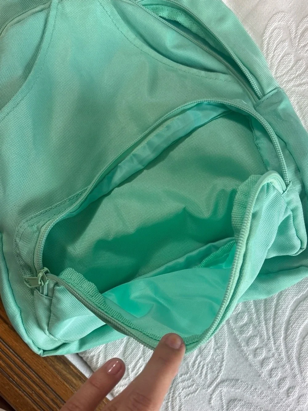 One shoulder blue beach bag